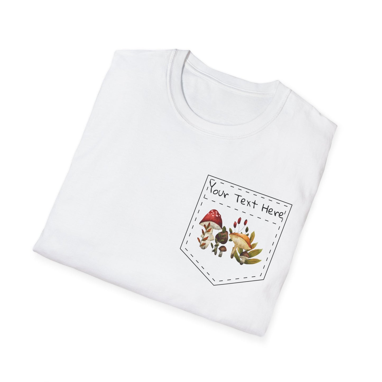 Mushroom Pocket Tee, Nature T-Shirt, Plant Lover Gift, Botanical Graphic Shirt, Fungi Print Top