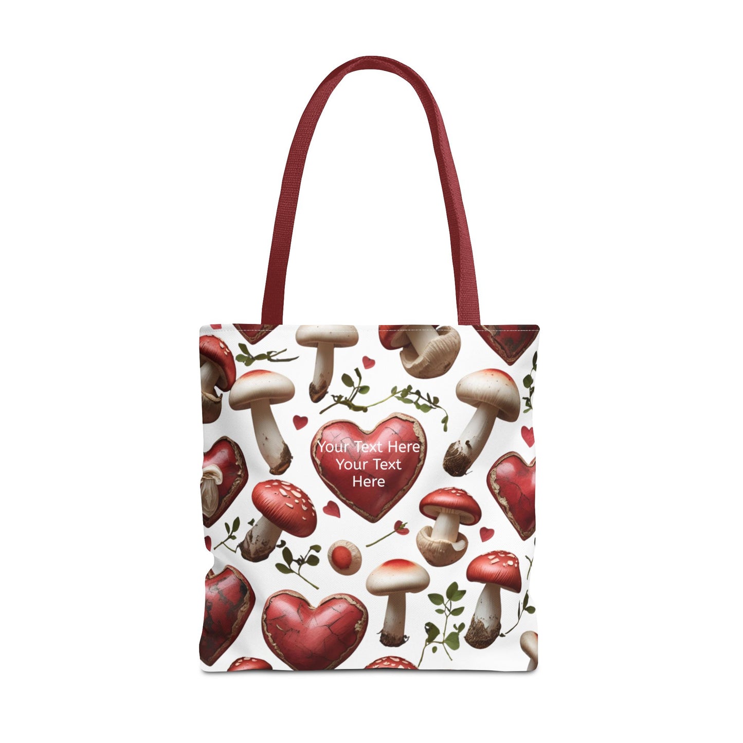Romantic Mushroom Tote Bag | Cute Heart & Fungi Design | Eco-Friendly Shopping Bag, Gift for Her, Floral Grocery Bag, Boho Style