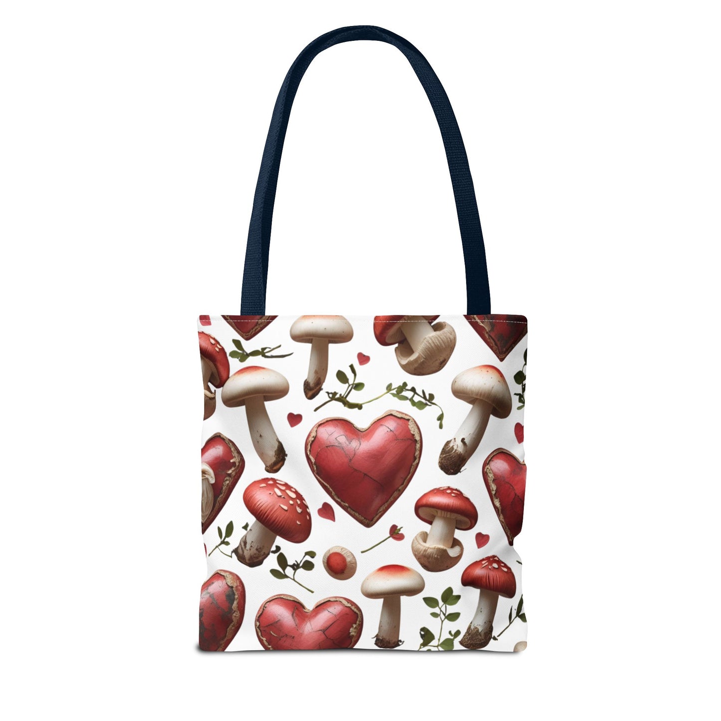Romantic Mushroom Tote Bag | Cute Heart & Fungi Design | Eco-Friendly Shopping Bag, Gift for Her, Floral Grocery Bag, Boho Style