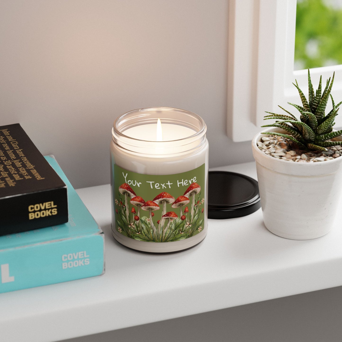 Mushroom Theme Scented Soy Candle, Personalized Candles for Home Decor, Eco-Friendly Gifts, Holiday Candles, Self-Care Essentials