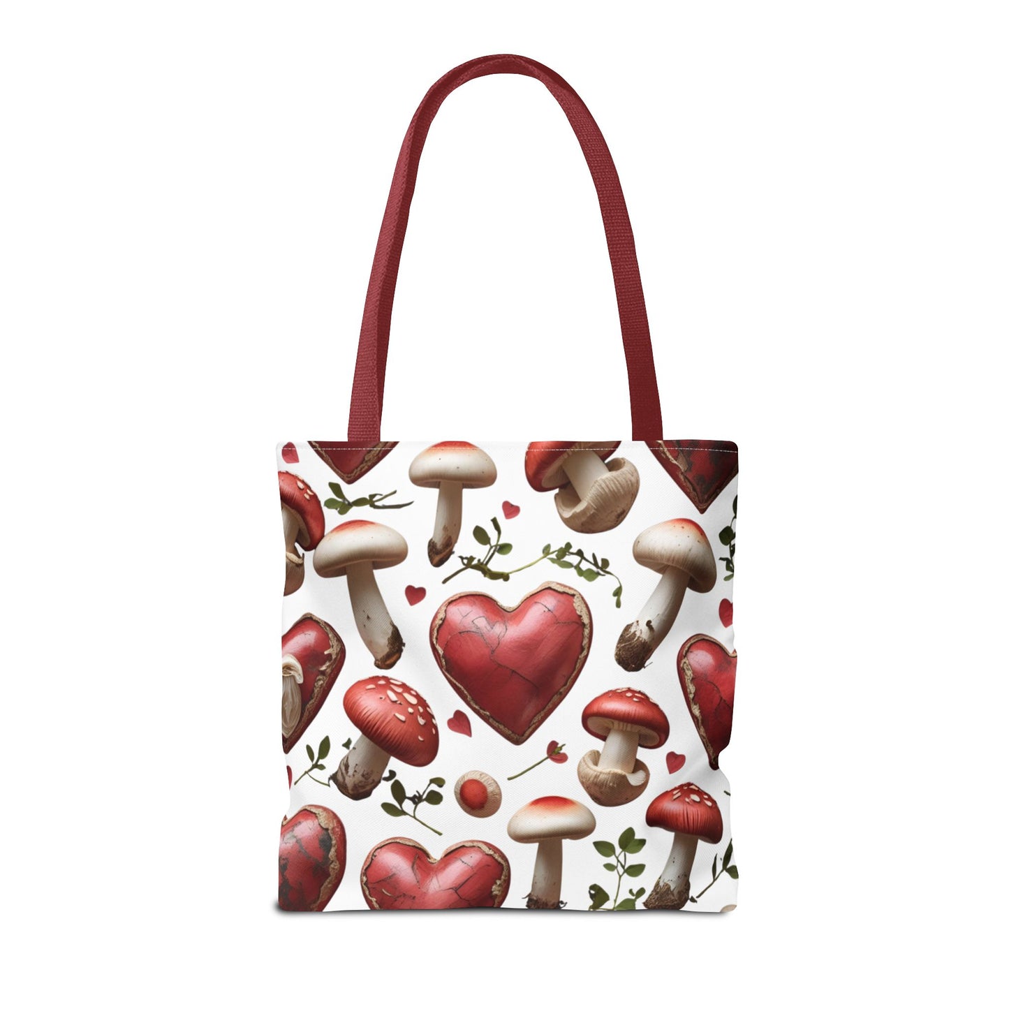 Romantic Mushroom Tote Bag | Cute Heart & Fungi Design | Eco-Friendly Shopping Bag, Gift for Her, Floral Grocery Bag, Boho Style