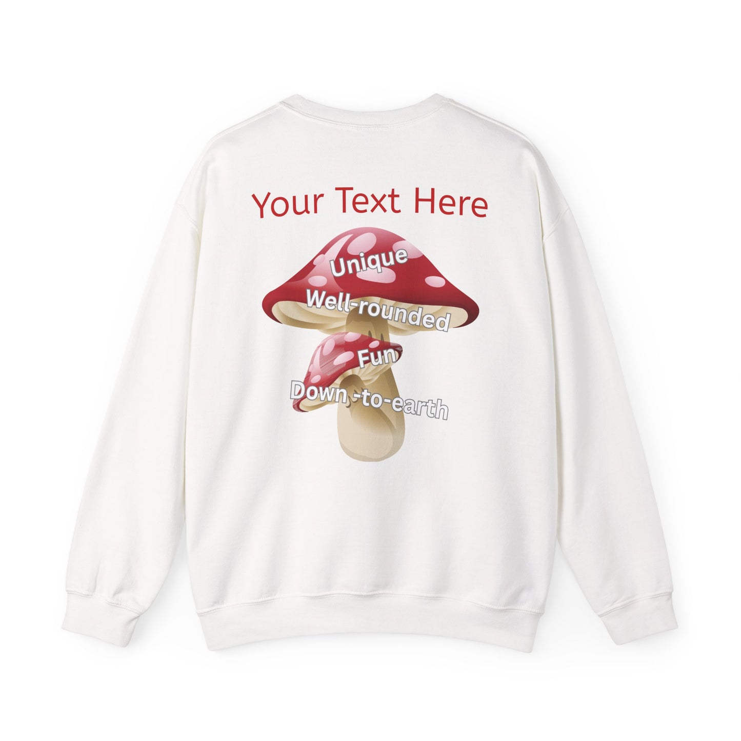Personalized Fun Mushroom Crewneck Sweatshirt | Unique Design for Casual Outings, Gifts, Festivals, and Cozy Days!