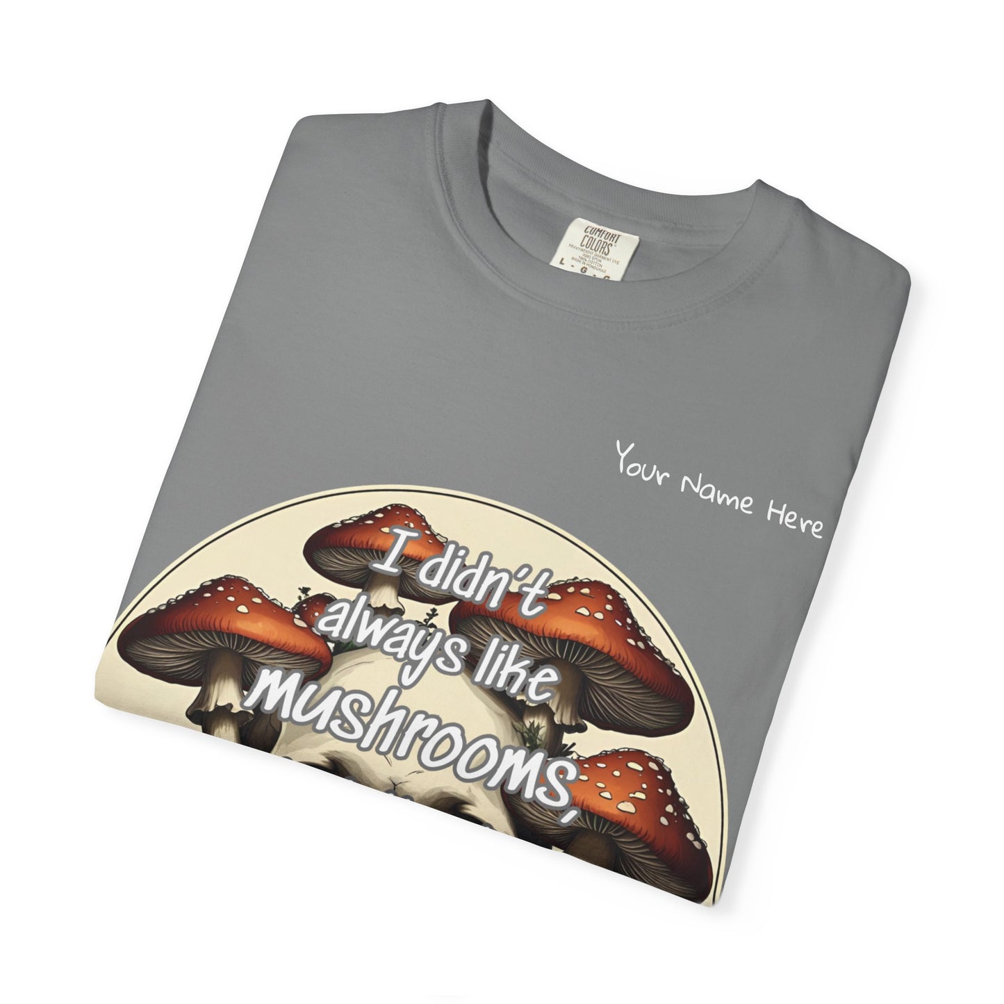 Mushroom Lover T-Shirt, Unisex Garment-Dyed Tee, Skulls and Fungi Graphic Shirt, Unique Gift for Nature Lovers, Halloween Apparel