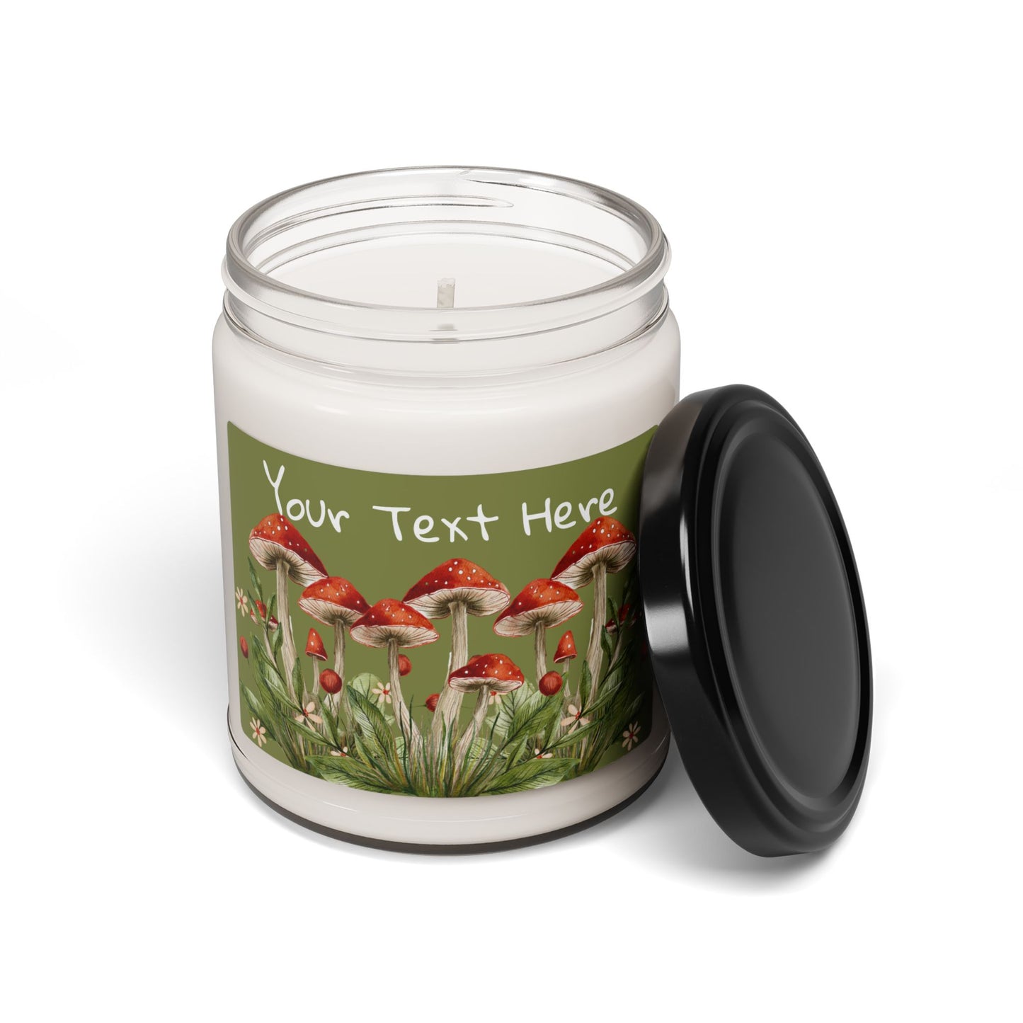 Mushroom Theme Scented Soy Candle, Personalized Candles for Home Decor, Eco-Friendly Gifts, Holiday Candles, Self-Care Essentials