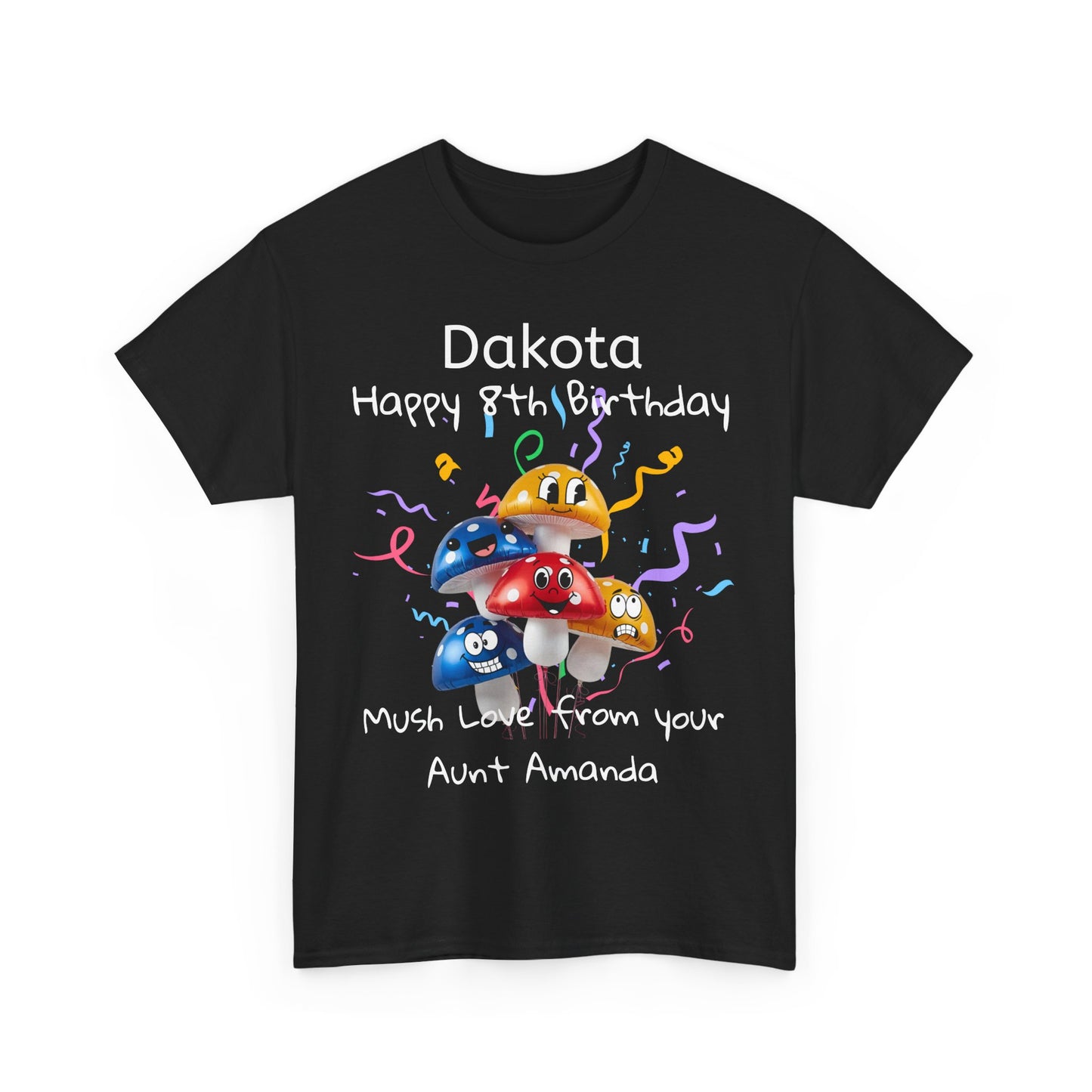 Adult Birthday Mushroom Balloons Unisex Tee, Customized Party Shirt, Boy Girl Man Woman, Personalized Cotton Top, Celebration