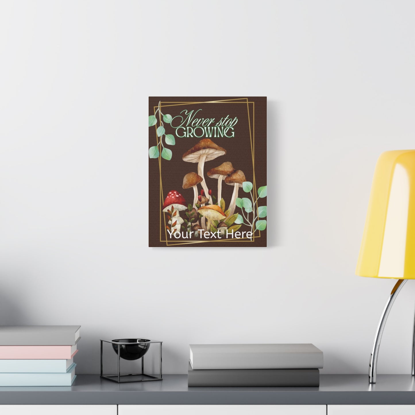 Mushroom Canvas Wall Art, Home Decor, Nature Lover Gift, Motivational Art, Botanical Print, Room Decoration