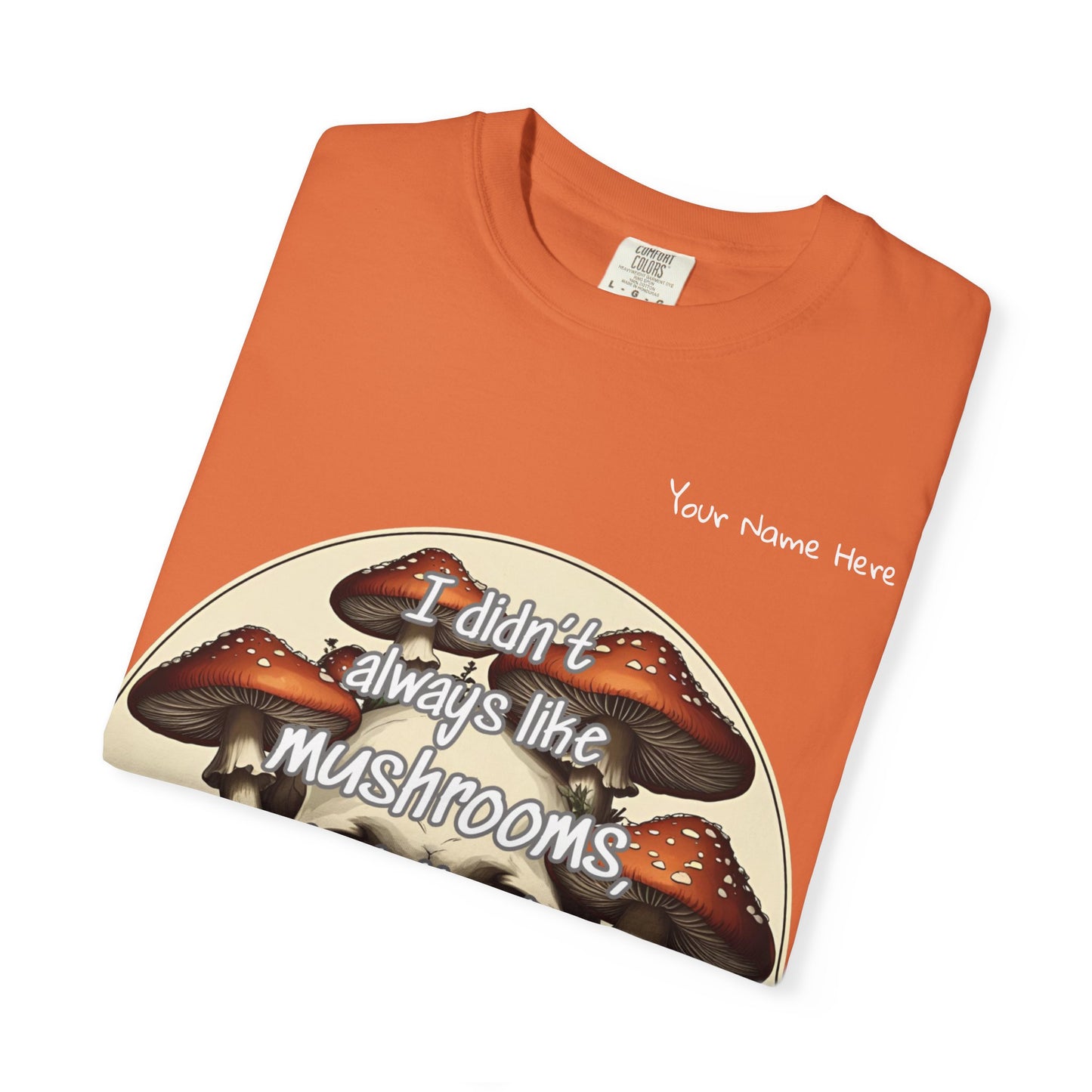 Mushroom Lover T-Shirt, Unisex Garment-Dyed Tee, Skulls and Fungi Graphic Shirt, Unique Gift for Nature Lovers, Halloween Apparel