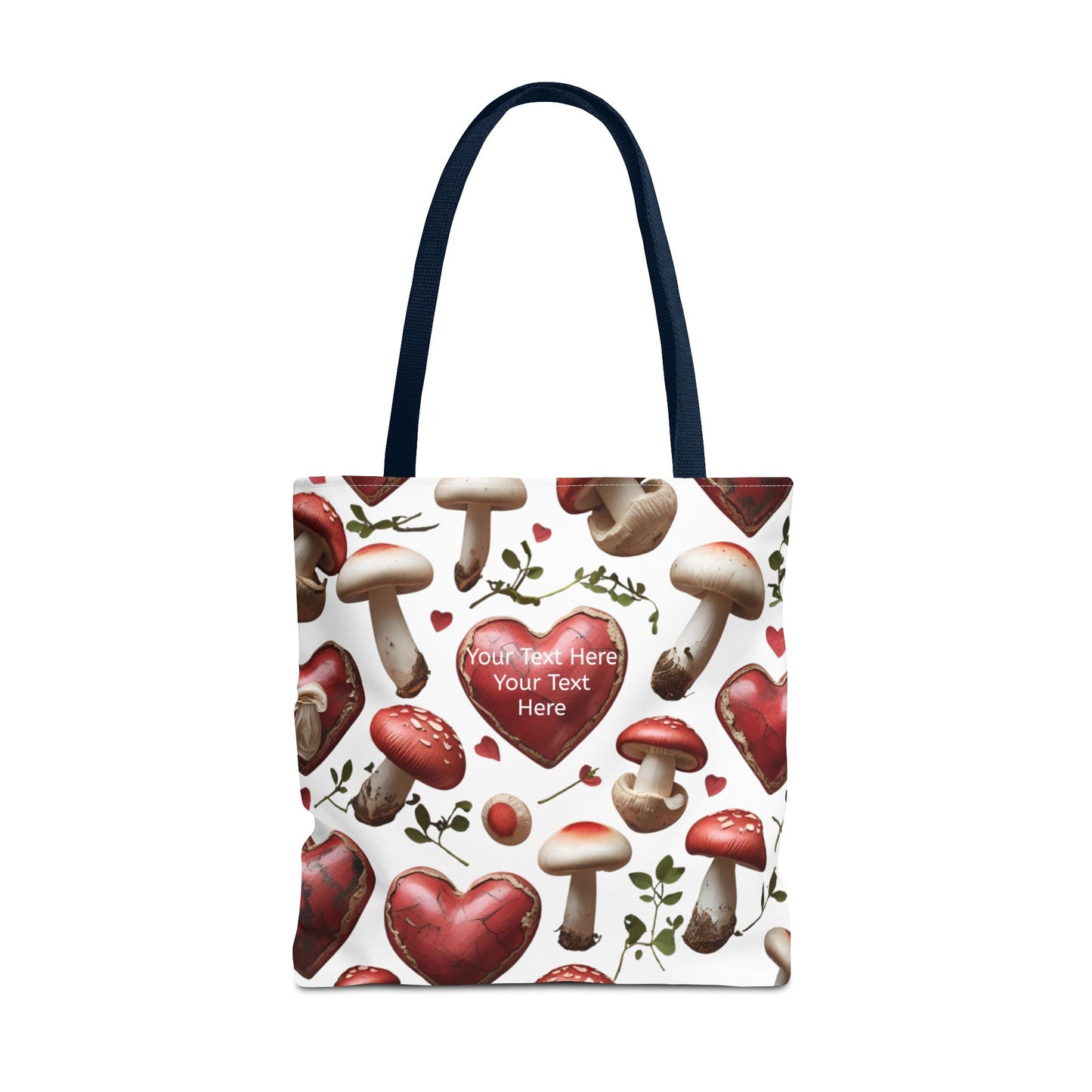 Romantic Mushroom Tote Bag | Cute Heart & Fungi Design | Eco-Friendly Shopping Bag, Gift for Her, Floral Grocery Bag, Boho Style