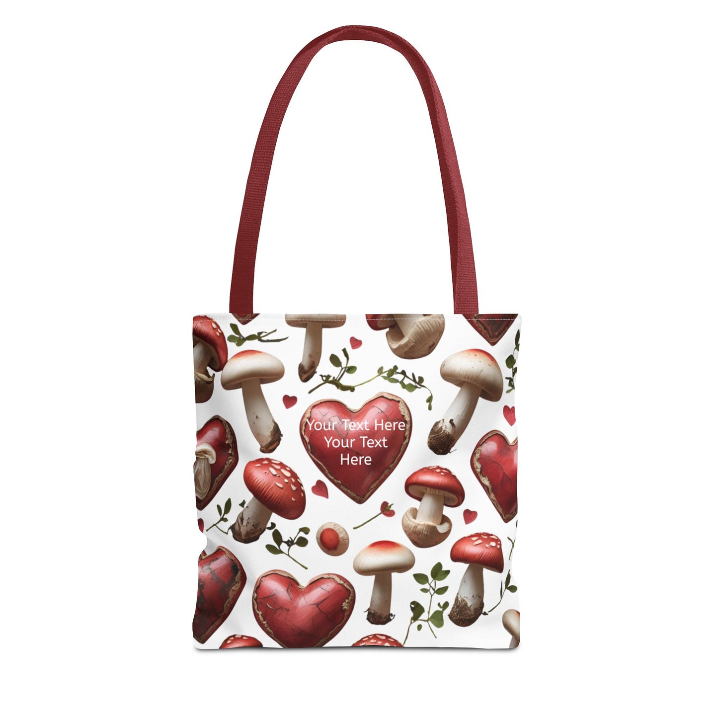 Romantic Mushroom Tote Bag | Cute Heart & Fungi Design | Eco-Friendly Shopping Bag, Gift for Her, Floral Grocery Bag, Boho Style