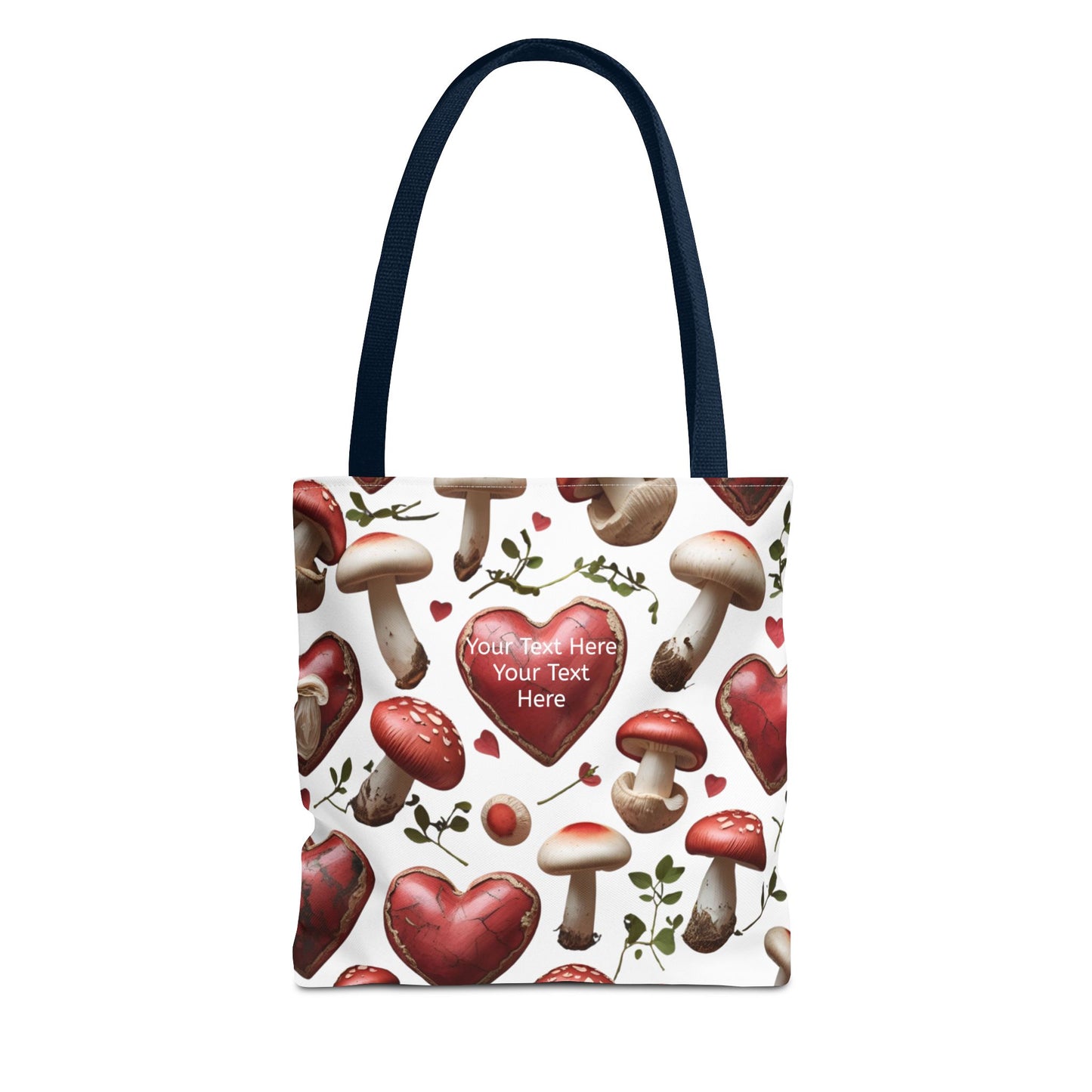 Romantic Mushroom Tote Bag | Cute Heart & Fungi Design | Eco-Friendly Shopping Bag, Gift for Her, Floral Grocery Bag, Boho Style