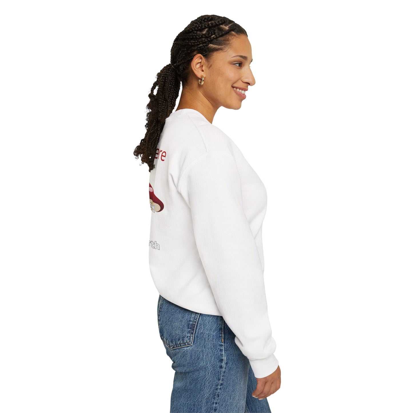 Personalized Fun Mushroom Crewneck Sweatshirt | Unique Design for Casual Outings, Gifts, Festivals, and Cozy Days!
