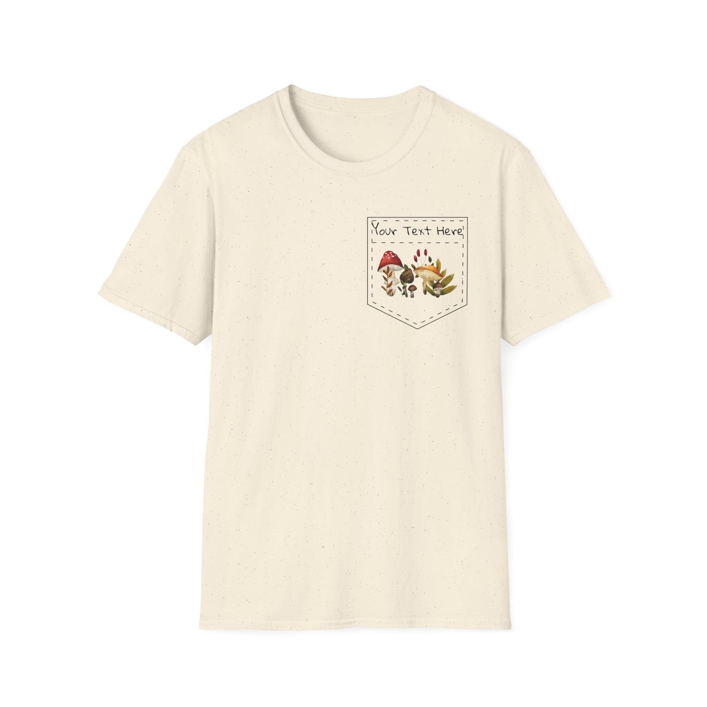 Mushroom Pocket Tee, Nature T-Shirt, Plant Lover Gift, Botanical Graphic Shirt, Fungi Print Top