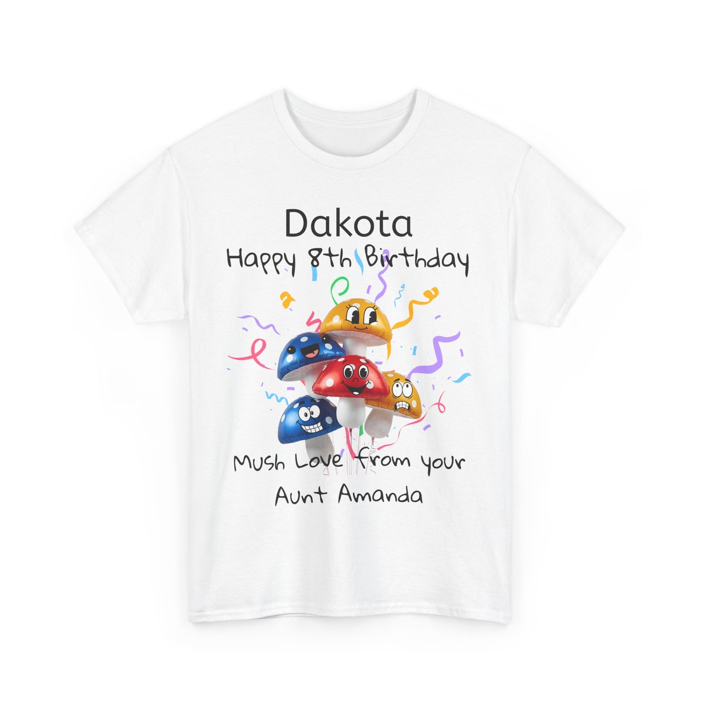 Adult Birthday Mushroom Balloons Unisex Tee, Customized Party Shirt, Boy Girl Man Woman, Personalized Cotton Top, Celebration