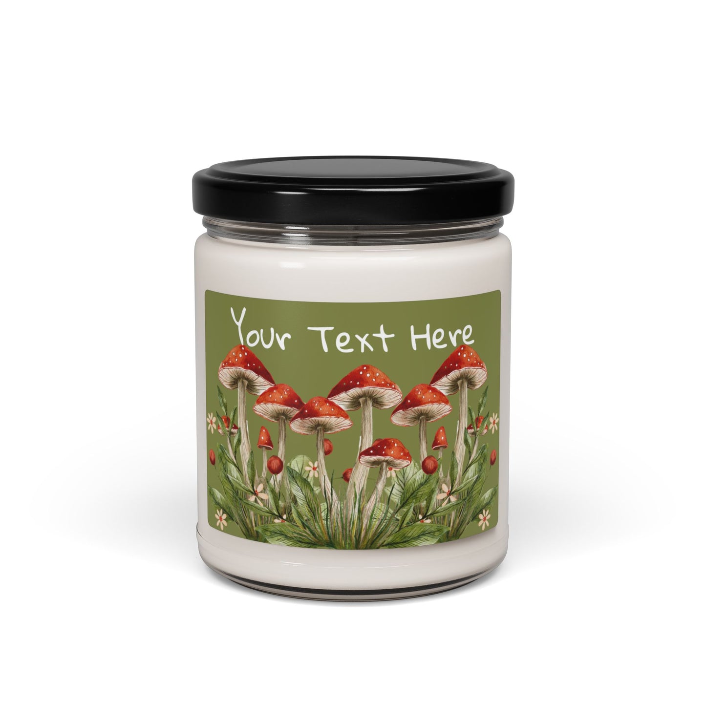 Mushroom Theme Scented Soy Candle, Personalized Candles for Home Decor, Eco-Friendly Gifts, Holiday Candles, Self-Care Essentials