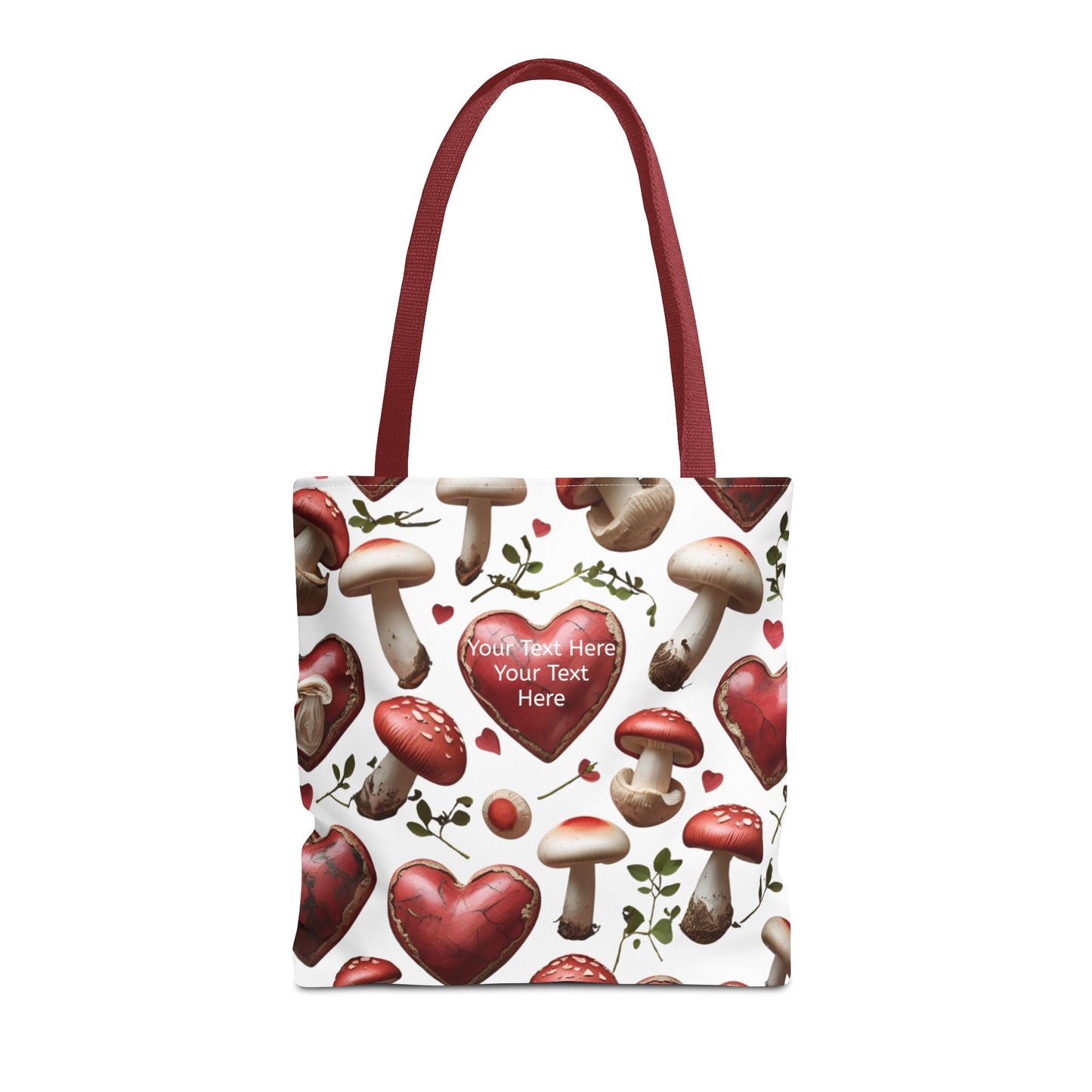 Romantic Mushroom Tote Bag | Cute Heart & Fungi Design | Eco-Friendly Shopping Bag, Gift for Her, Floral Grocery Bag, Boho Style
