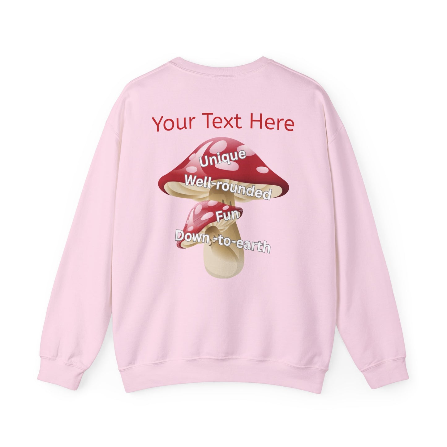 Personalized Fun Mushroom Crewneck Sweatshirt | Unique Design for Casual Outings, Gifts, Festivals, and Cozy Days!