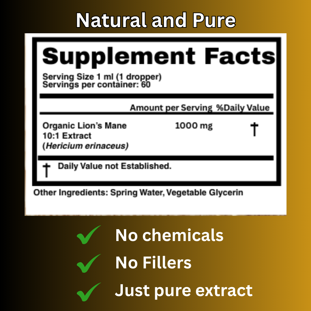 Lion's Mane Mushroom Alcohol Free Tincture