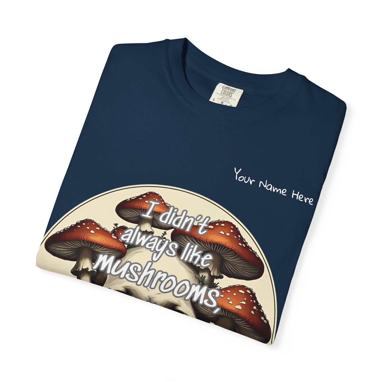 Mushroom Lover T-Shirt, Unisex Garment-Dyed Tee, Skulls and Fungi Graphic Shirt, Unique Gift for Nature Lovers, Halloween Apparel