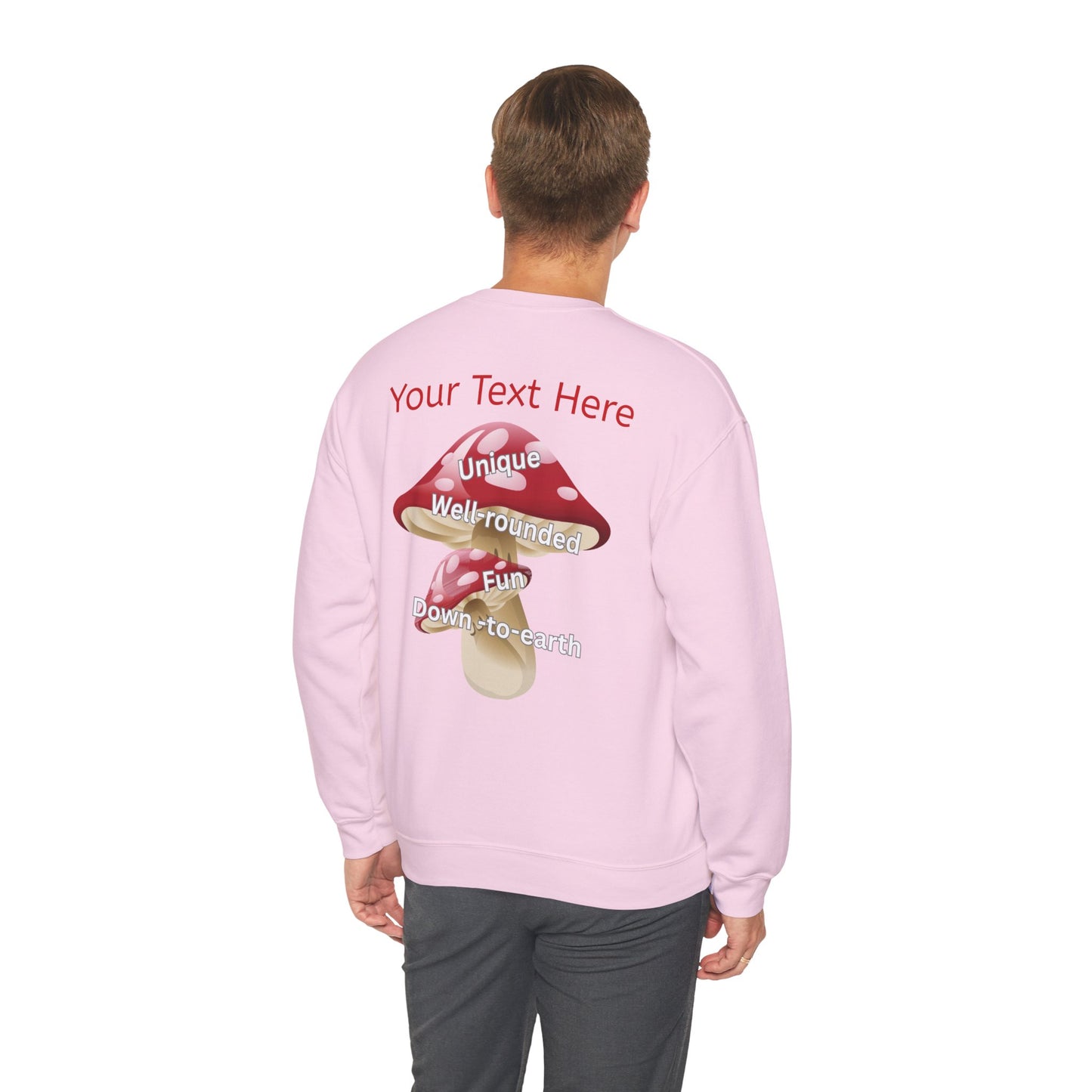Personalized Fun Mushroom Crewneck Sweatshirt | Unique Design for Casual Outings, Gifts, Festivals, and Cozy Days!
