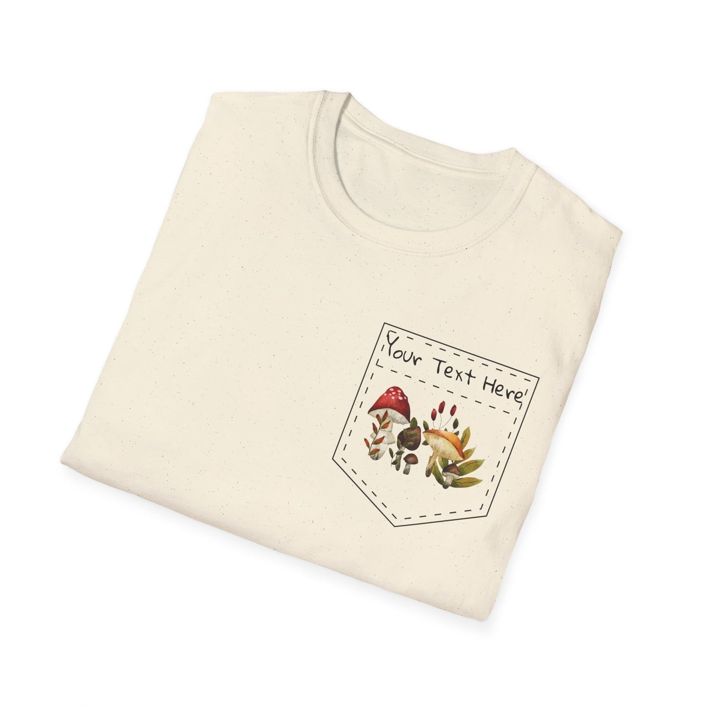 Mushroom Pocket Tee, Nature T-Shirt, Plant Lover Gift, Botanical Graphic Shirt, Fungi Print Top