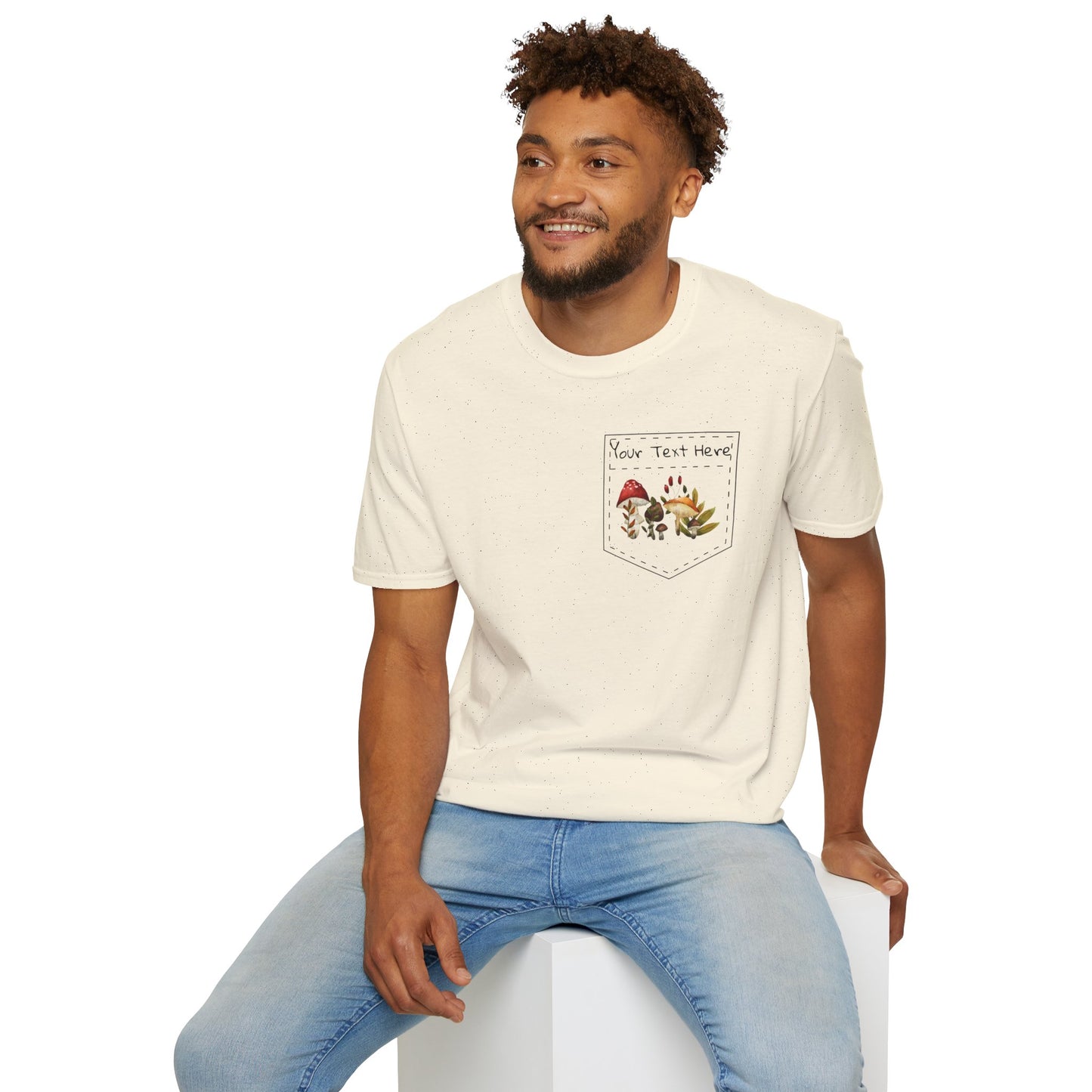 Mushroom Pocket Tee, Nature T-Shirt, Plant Lover Gift, Botanical Graphic Shirt, Fungi Print Top