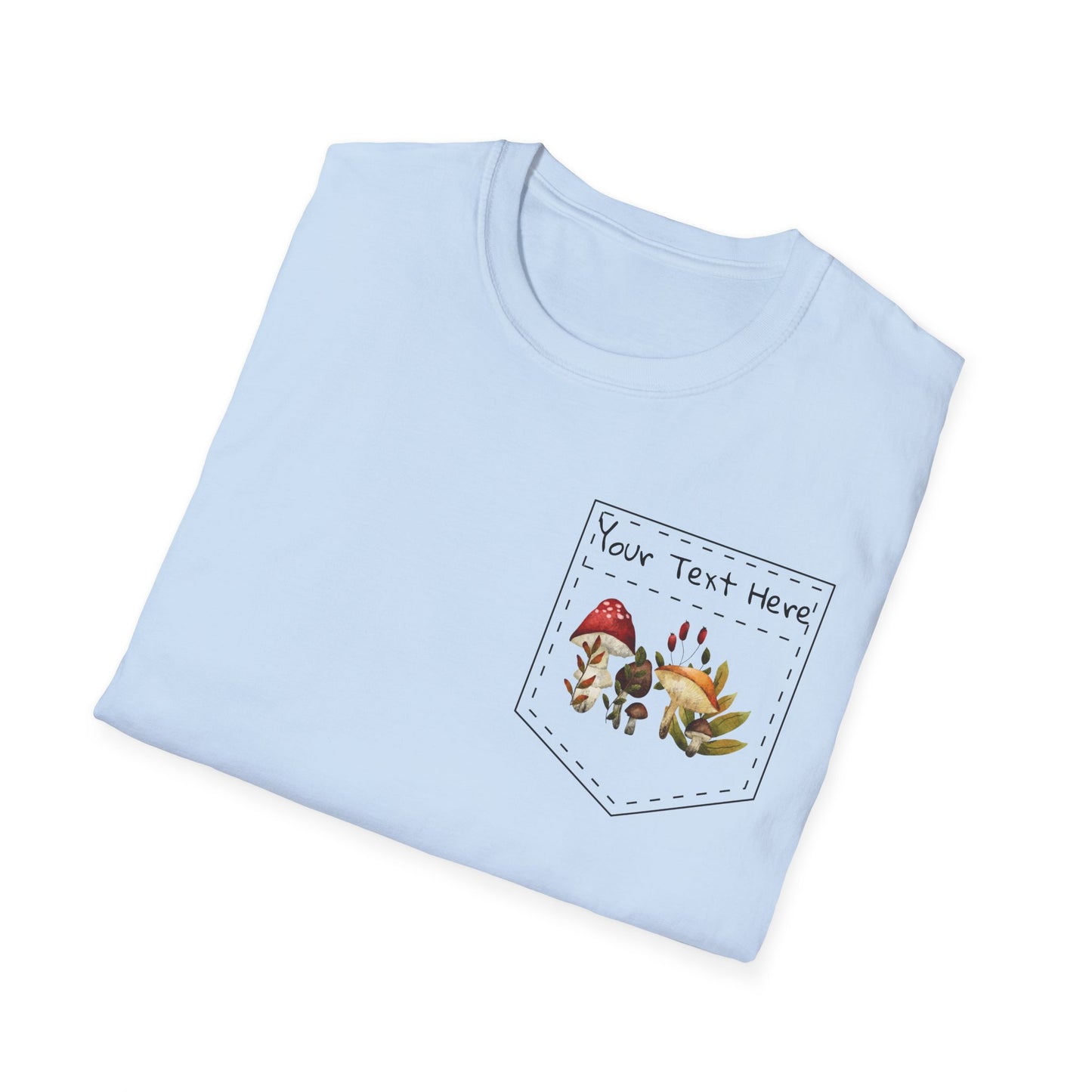 Mushroom Pocket Tee, Nature T-Shirt, Plant Lover Gift, Botanical Graphic Shirt, Fungi Print Top