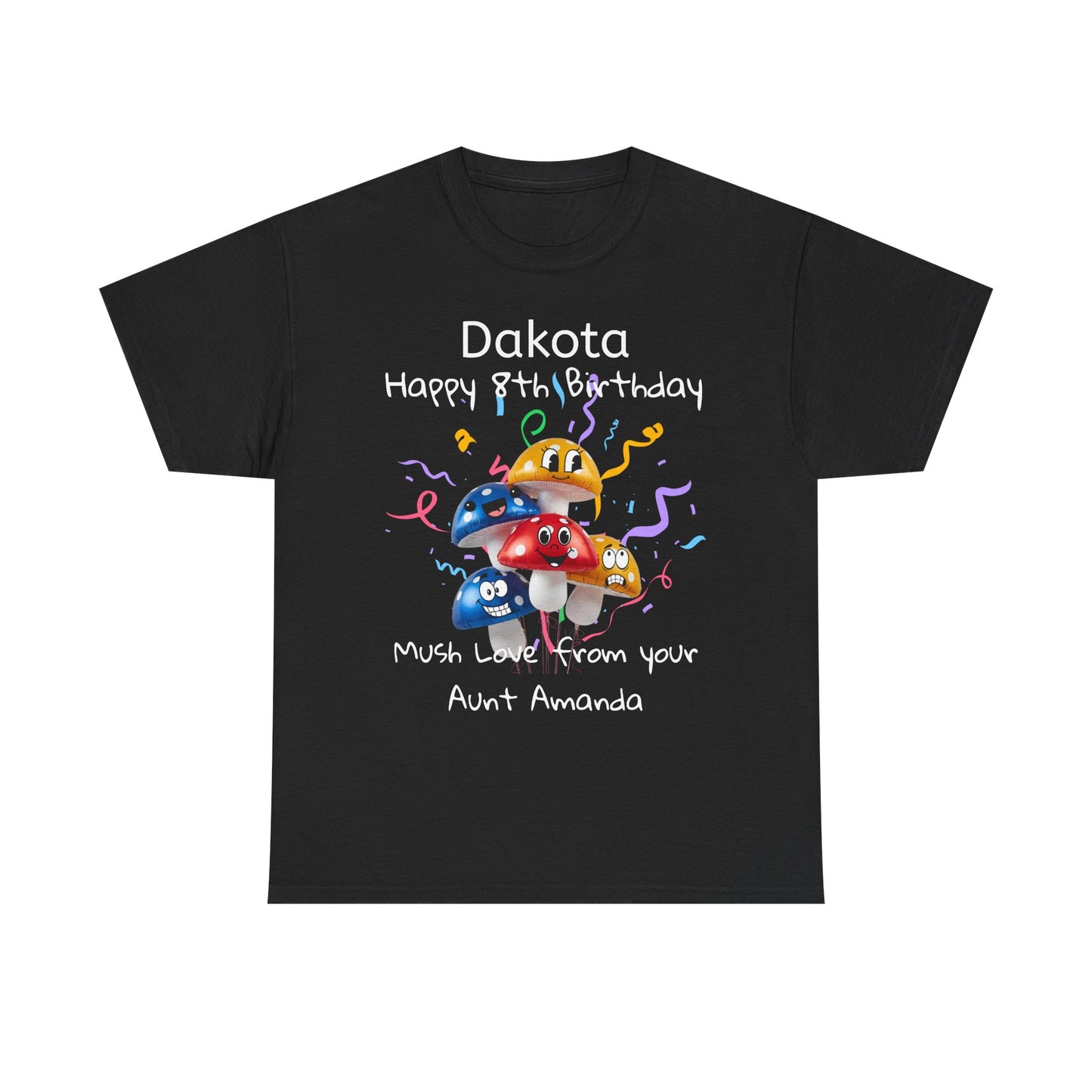 Adult Birthday Mushroom Balloons Unisex Tee, Customized Party Shirt, Boy Girl Man Woman, Personalized Cotton Top, Celebration