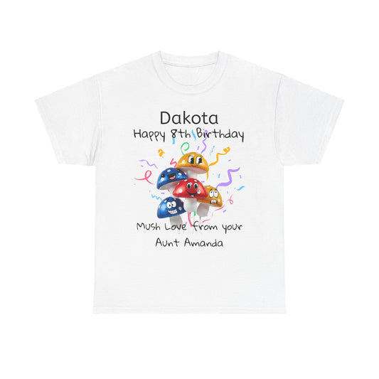 Adult Birthday Mushroom Balloons Unisex Tee, Customized Party Shirt, Boy Girl Man Woman, Personalized Cotton Top, Celebration