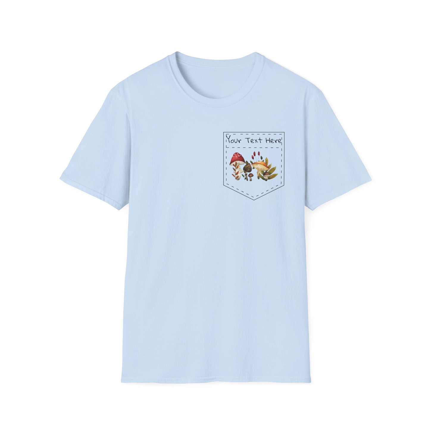 Mushroom Pocket Tee, Nature T-Shirt, Plant Lover Gift, Botanical Graphic Shirt, Fungi Print Top