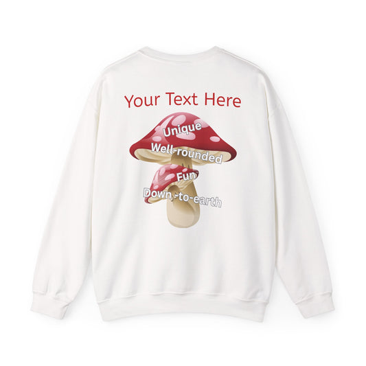Fun Mushroom Crewneck Sweatshirt | Unique Design for Casual Outings, Gifts, Festivals, and Cozy Days!