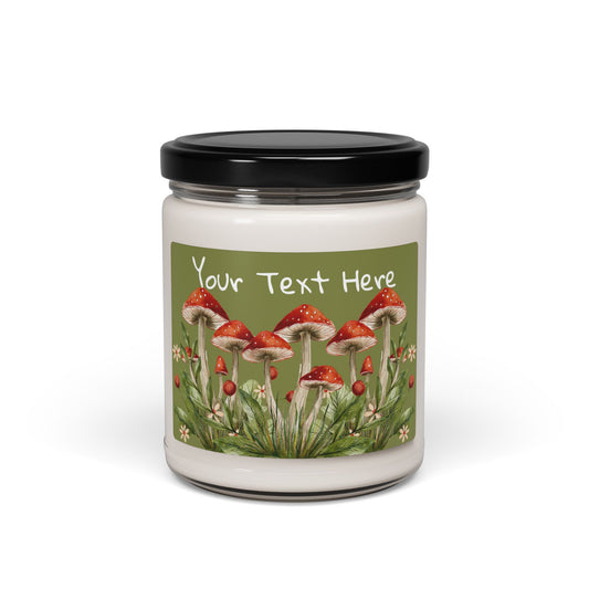 Mushroom Theme Scented Soy Candle, Personalized Candles for Home Decor, Eco-Friendly Gifts, Holiday Candles, Self-Care Essentials