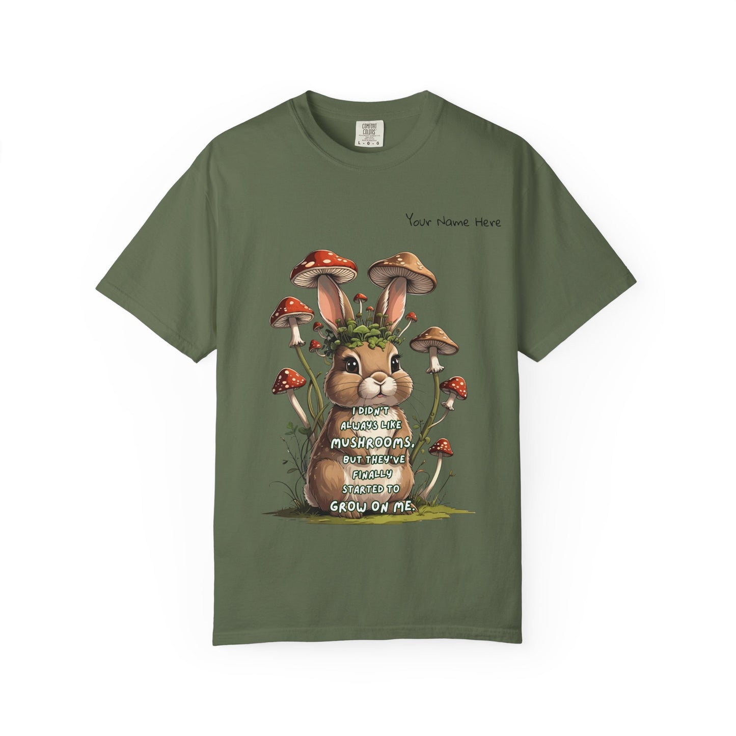 Cute Mushroom Bunny T-Shirt, Funny Quote Tee, Gift for Nature Lovers, Trendy Unisex Shirt, Casual Wear, Gardening Gift